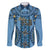 Bula Fiji Vintage Family Matching Short Sleeve Bodycon Dress and Hawaiian Shirt Prussian Blue Masi Motifs