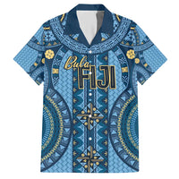 Bula Fiji Vintage Hawaiian Shirt Prussian Blue Masi Motifs