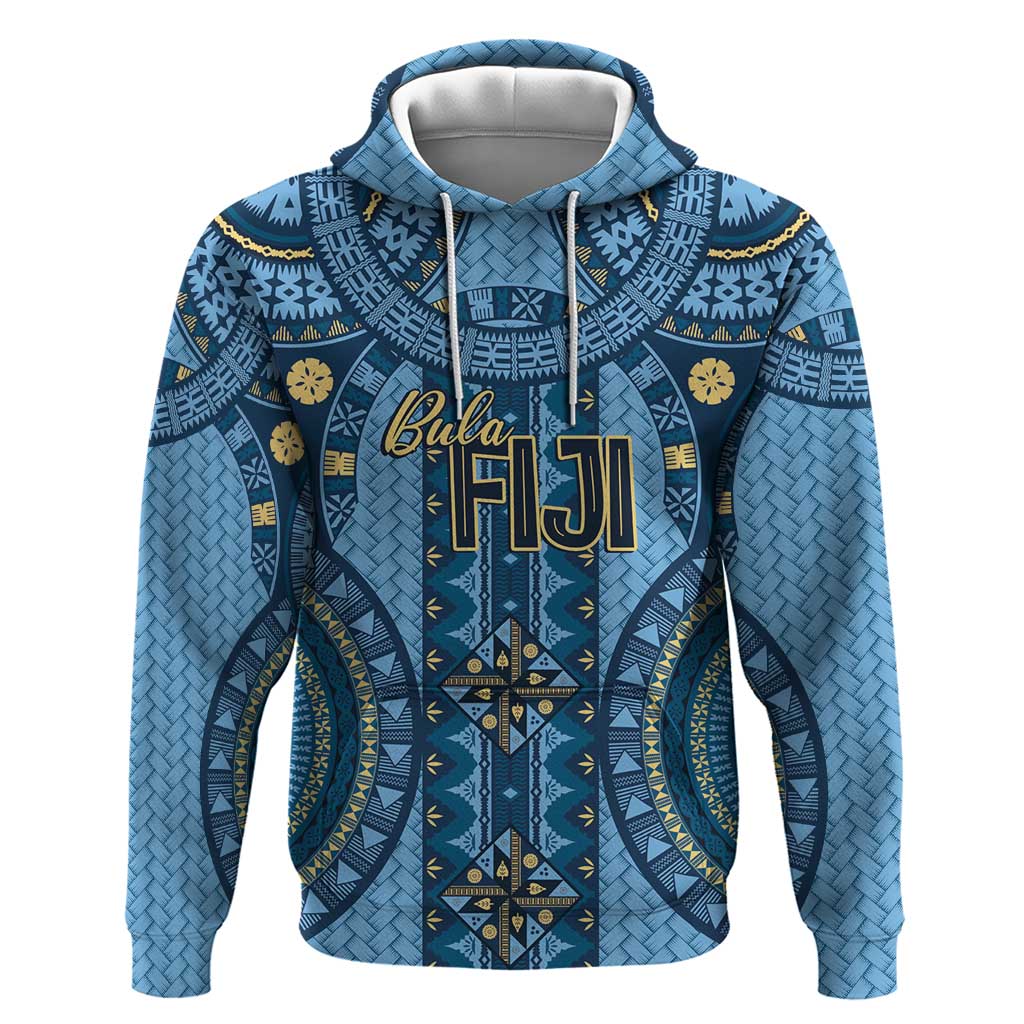 Bula Fiji Vintage Hoodie Prussian Blue Masi Motifs