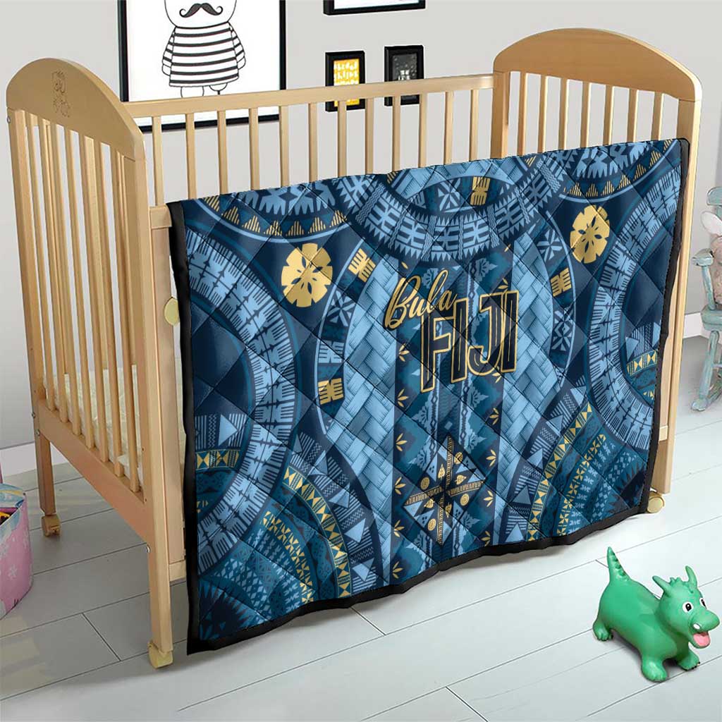 Bula Fiji Vintage Quilt Prussian Blue Masi Motifs