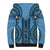 Bula Fiji Vintage Sherpa Hoodie Prussian Blue Masi Motifs