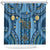 Bula Fiji Vintage Shower Curtain Prussian Blue Masi Motifs