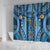 Bula Fiji Vintage Shower Curtain Prussian Blue Masi Motifs