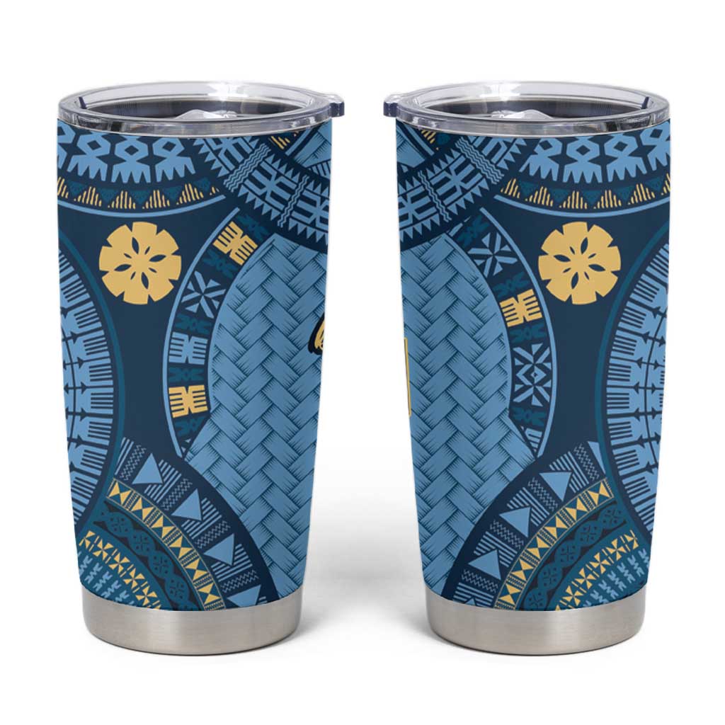 Bula Fiji Vintage Tumbler Cup Prussian Blue Masi Motifs