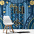 Bula Fiji Vintage Window Curtain Prussian Blue Masi Motifs