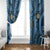 Bula Fiji Vintage Window Curtain Prussian Blue Masi Motifs