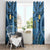 Bula Fiji Vintage Window Curtain Prussian Blue Masi Motifs