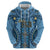 Bula Fiji Vintage Zip Hoodie Prussian Blue Masi Motifs