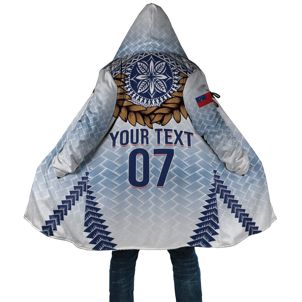 Manu Samoa Rugby Custom White Cloak ʻIe Toga Pattern With Brown Ula fala
