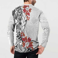 Bula Fiji Day Button Sweatshirt Tagimaucia on Masi Pattern LT7 - Polynesian Pride