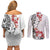 Bula Fiji Day Couples Matching Off Shoulder Short Dress and Long Sleeve Button Shirt Tagimaucia on Masi Pattern