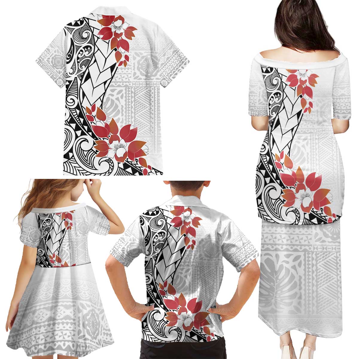 Bula Fiji Day Family Matching Puletasi and Hawaiian Shirt Tagimaucia on Masi Pattern LT7 - Polynesian Pride
