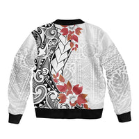 Bula Fiji Day Sleeve Zip Bomber Jacket Tagimaucia on Masi Pattern LT7 - Polynesian Pride