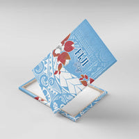 Bula Fiji Day Canvas Wall Art Tagimaucia on Masi Pattern - Turquoise