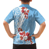 Bula Fiji Day Family Matching Puletasi and Hawaiian Shirt Tagimaucia on Masi Pattern - Turquoise LT7 - Polynesian Pride
