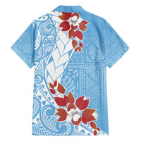 Bula Fiji Day Family Matching Puletasi and Hawaiian Shirt Tagimaucia on Masi Pattern - Turquoise LT7 - Polynesian Pride