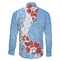 Bula Fiji Day Family Matching Puletasi and Hawaiian Shirt Tagimaucia on Masi Pattern - Turquoise LT7 - Polynesian Pride