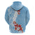 Bula Fiji Day Hoodie Tagimaucia on Masi Pattern - Turquoise