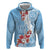 Bula Fiji Day Hoodie Tagimaucia on Masi Pattern - Turquoise