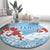 Bula Fiji Day Round Carpet Tagimaucia on Masi Pattern - Turquoise