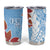 Bula Fiji Day Tumbler Cup Tagimaucia on Masi Pattern - Turquoise