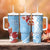 Bula Fiji Day Tumbler With Handle Tagimaucia on Masi Pattern - Turquoise