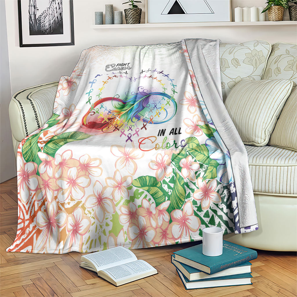 Fight Cancer In All Colors Blanket Plumeria Mix Tapa Pattern