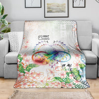 Fight Cancer In All Colors Blanket Plumeria Mix Tapa Pattern