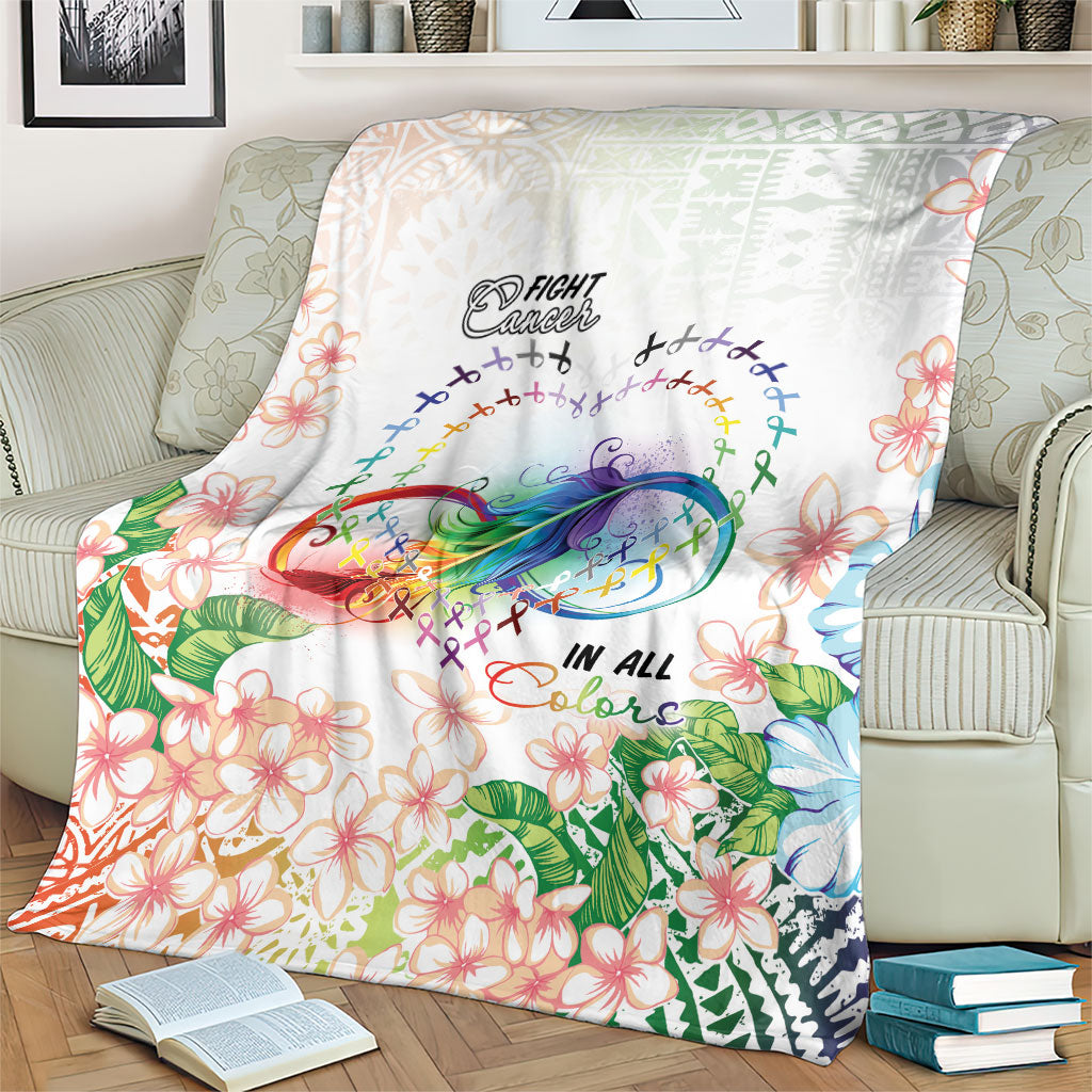 Fight Cancer In All Colors Blanket Plumeria Mix Tapa Pattern