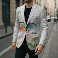 Fight Cancer In All Colors Blazer Plumeria Mix Tapa Pattern
