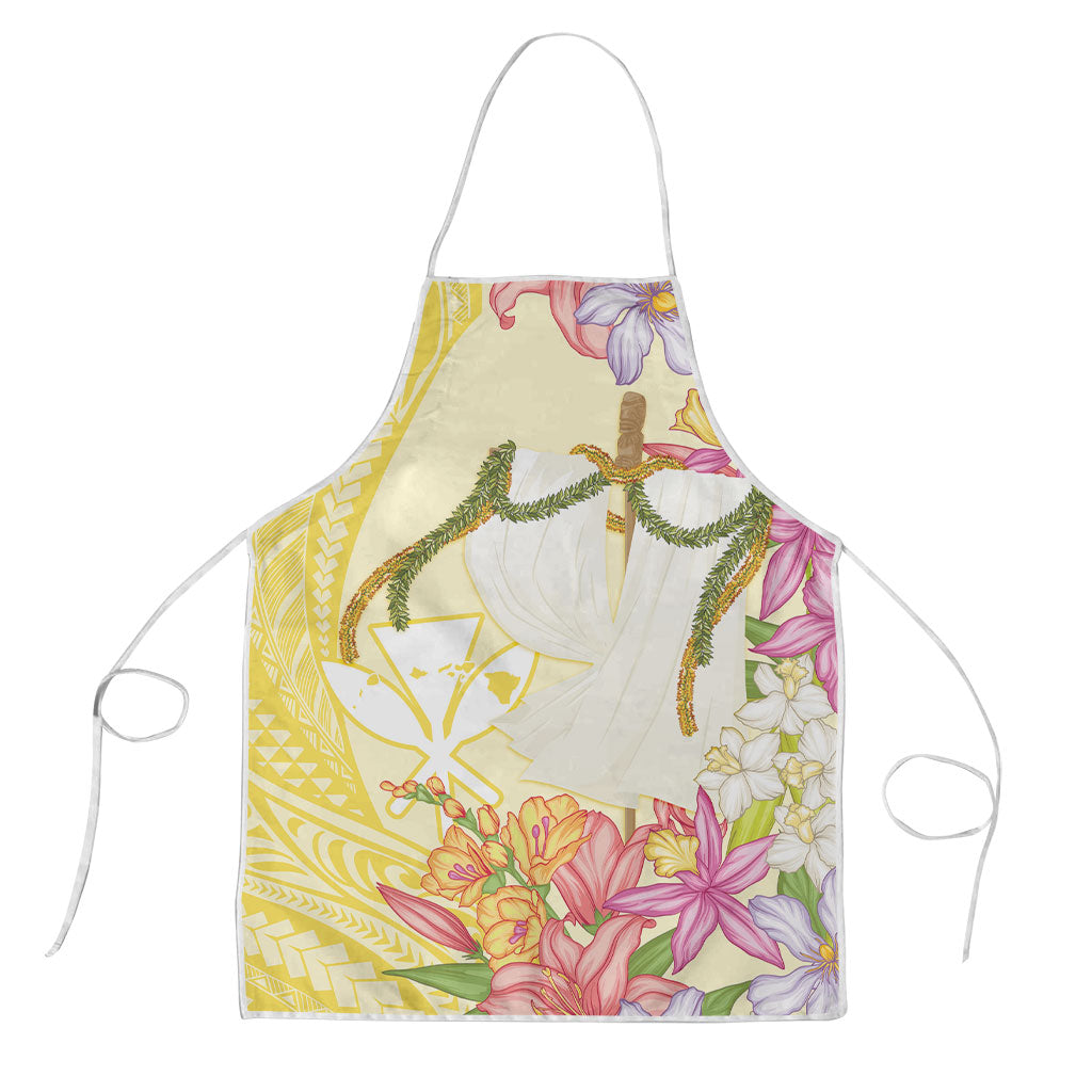 Aloha Hawaii Kanaka Makahiki Apron Akua Loa - Festive Golden Sand LT7 Sandy Yellow - Polynesian Pride