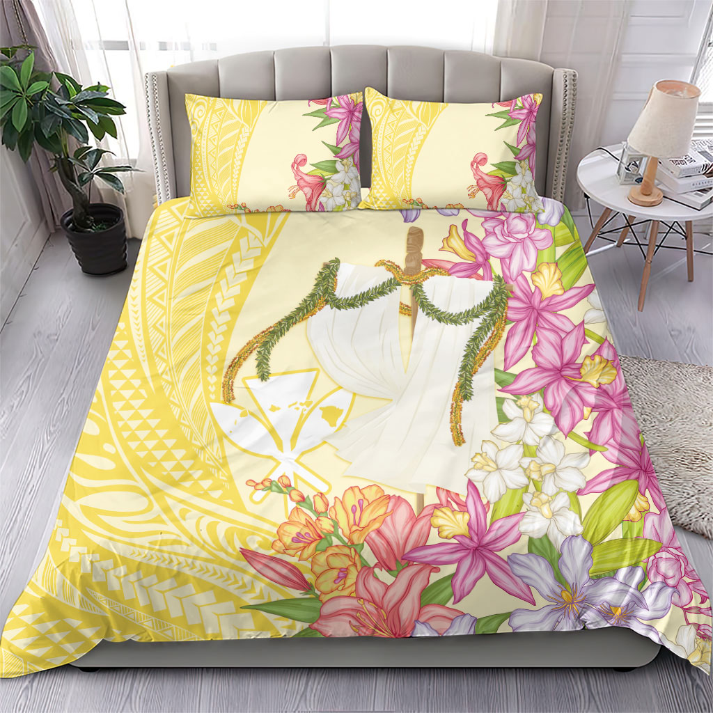 Aloha Hawaii Kanaka Makahiki Bedding Set Akua Loa - Festive Golden Sand LT7 - Polynesian Pride