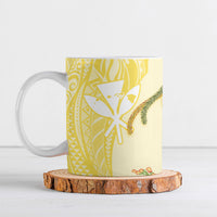 Aloha Hawaii Kanaka Makahiki Ceramic Mug Akua Loa - Festive Golden Sand LT7 Sandy Yellow - Polynesian Pride