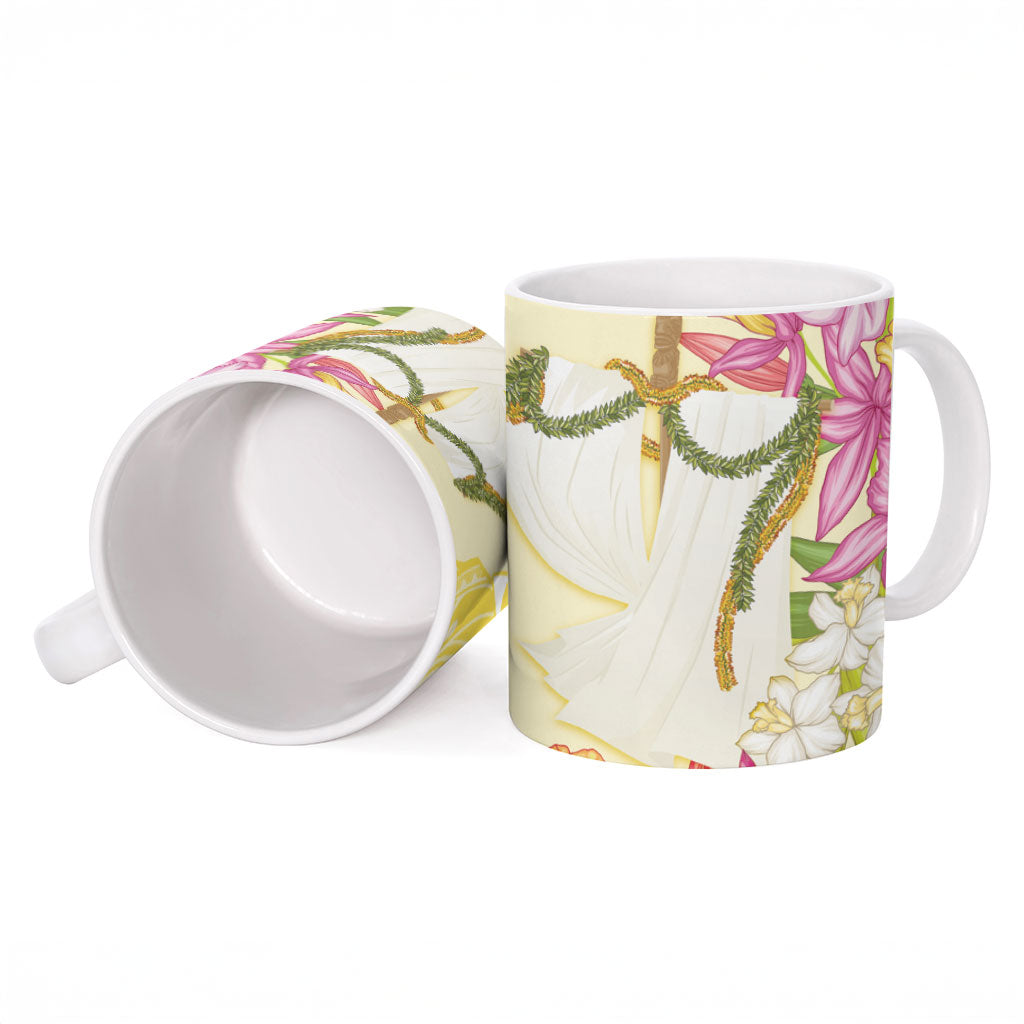 Aloha Hawaii Kanaka Makahiki Ceramic Mug Akua Loa - Festive Golden Sand LT7 - Polynesian Pride