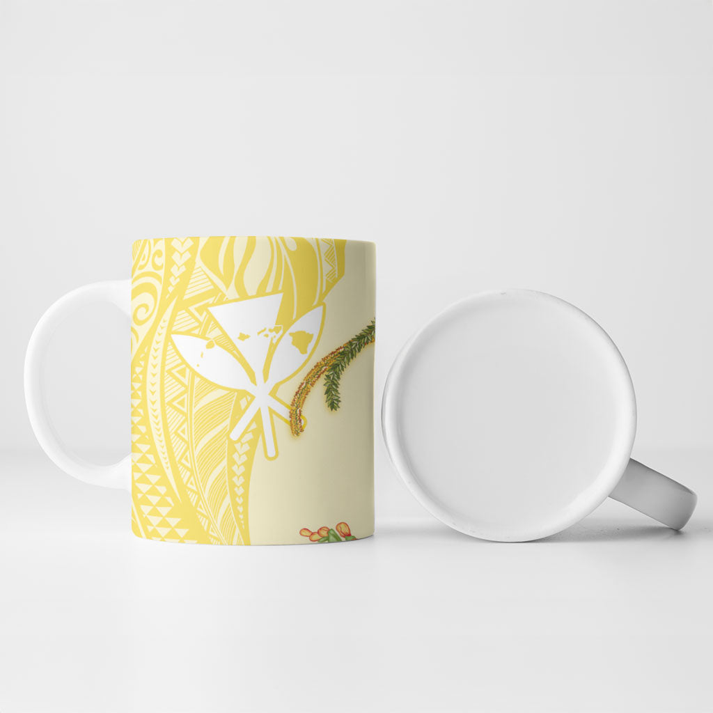 Aloha Hawaii Kanaka Makahiki Ceramic Mug Akua Loa - Festive Golden Sand LT7 - Polynesian Pride