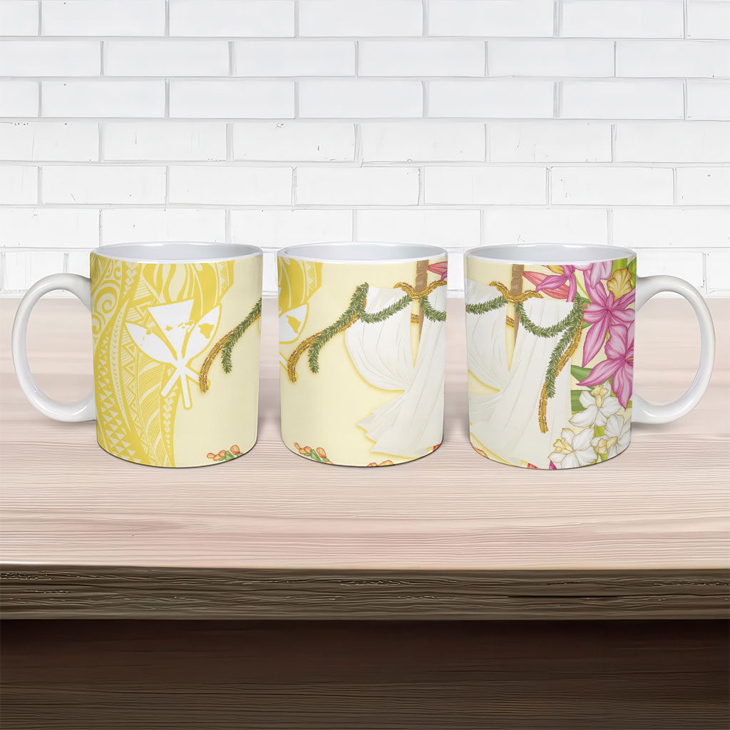 Aloha Hawaii Kanaka Makahiki Ceramic Mug Akua Loa - Festive Golden Sand LT7 - Polynesian Pride