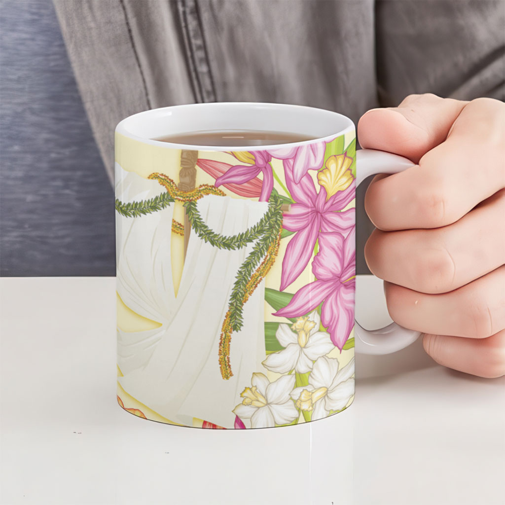 Aloha Hawaii Kanaka Makahiki Ceramic Mug Akua Loa - Festive Golden Sand LT7 - Polynesian Pride