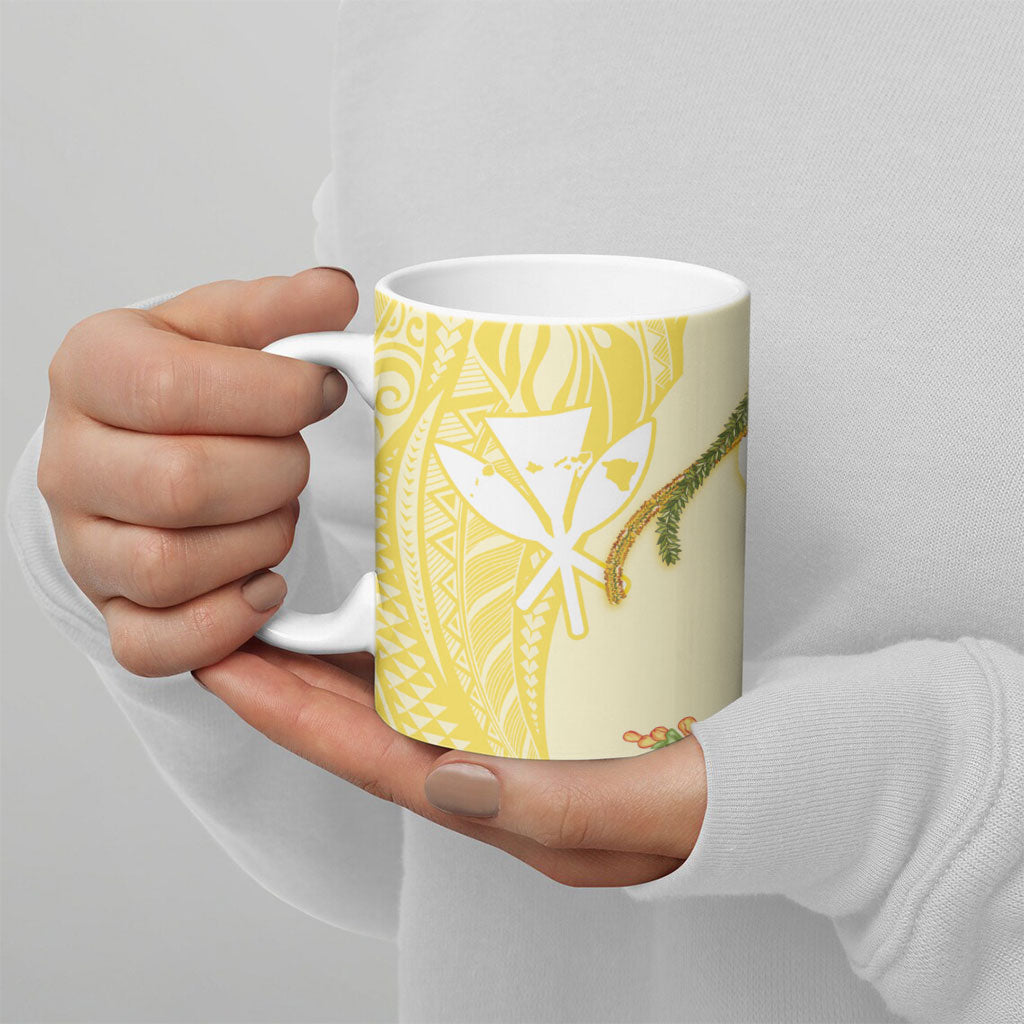 Aloha Hawaii Kanaka Makahiki Ceramic Mug Akua Loa - Festive Golden Sand LT7 - Polynesian Pride
