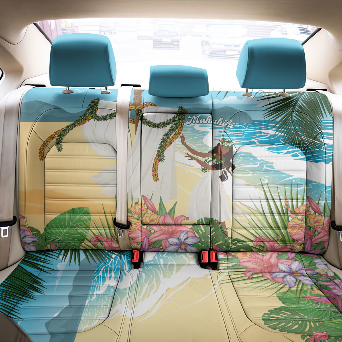Aloha Hawaii Makahiki Hula Dance Back Car Seat Cover Beach Scenery LT7 - Polynesian Pride