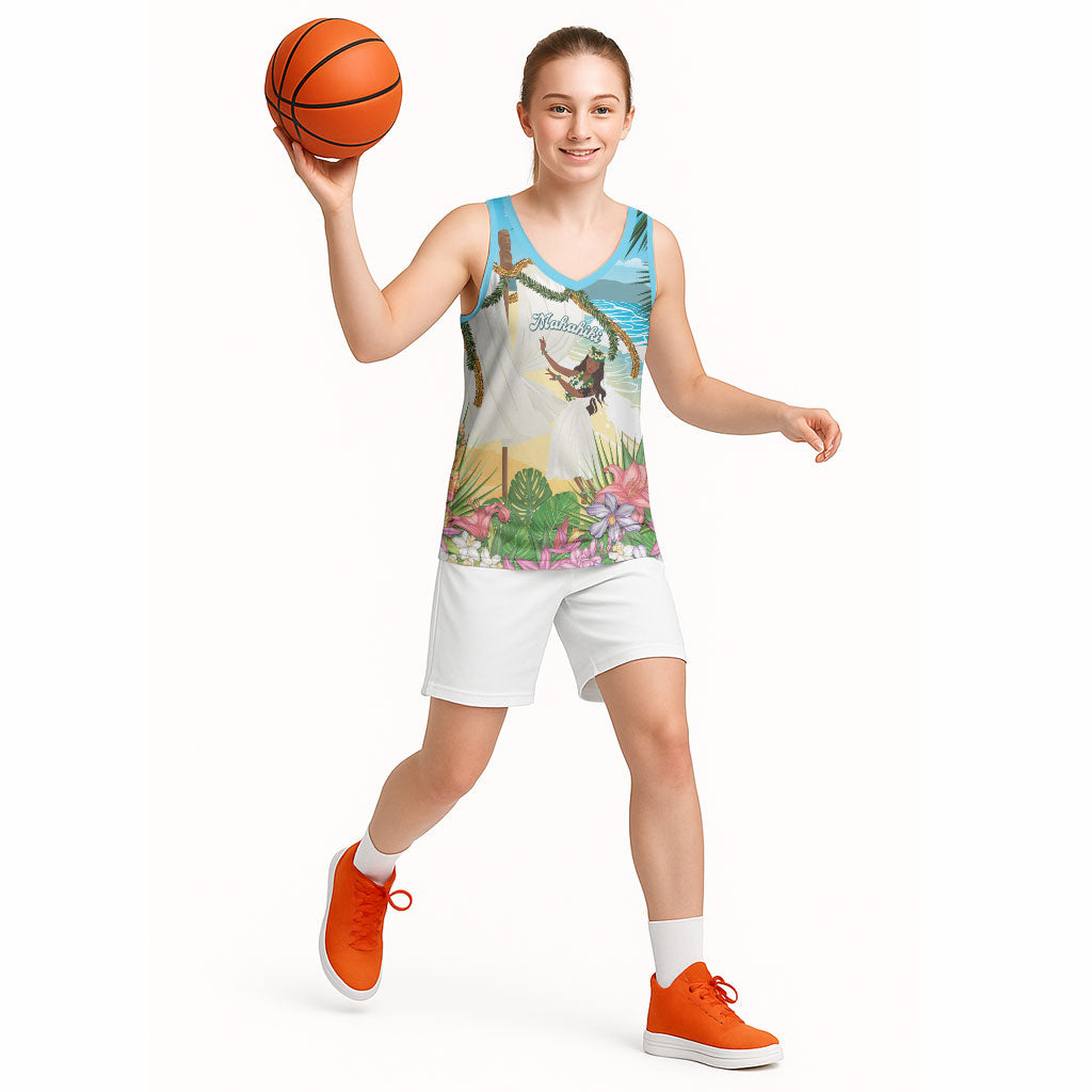 Aloha Hawaii Makahiki Hula Dance Basketball Jersey Beach Scenery LT7 - Polynesian Pride