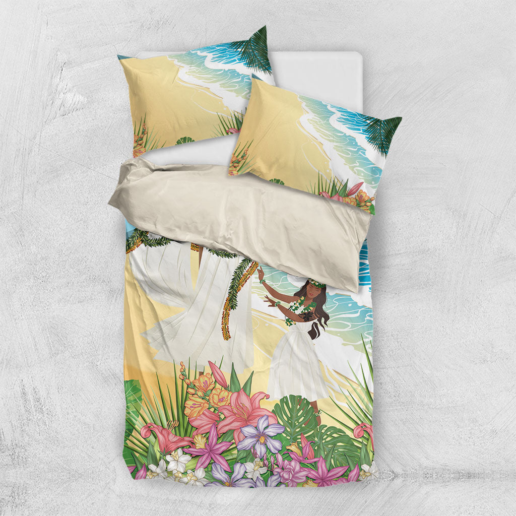 Aloha Hawaii Makahiki Hula Dance Bedding Set Beach Scenery LT7 US Twin 172cm x 218cm Multicolor - Polynesian Pride