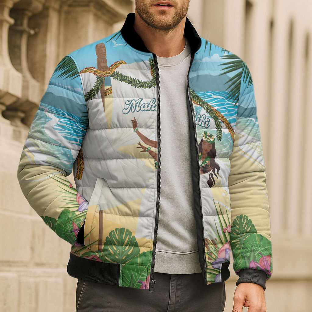 Aloha Hawaii Makahiki Hula Dance Bomber Puffer Jacket Beach Scenery LT7 - Polynesian Pride
