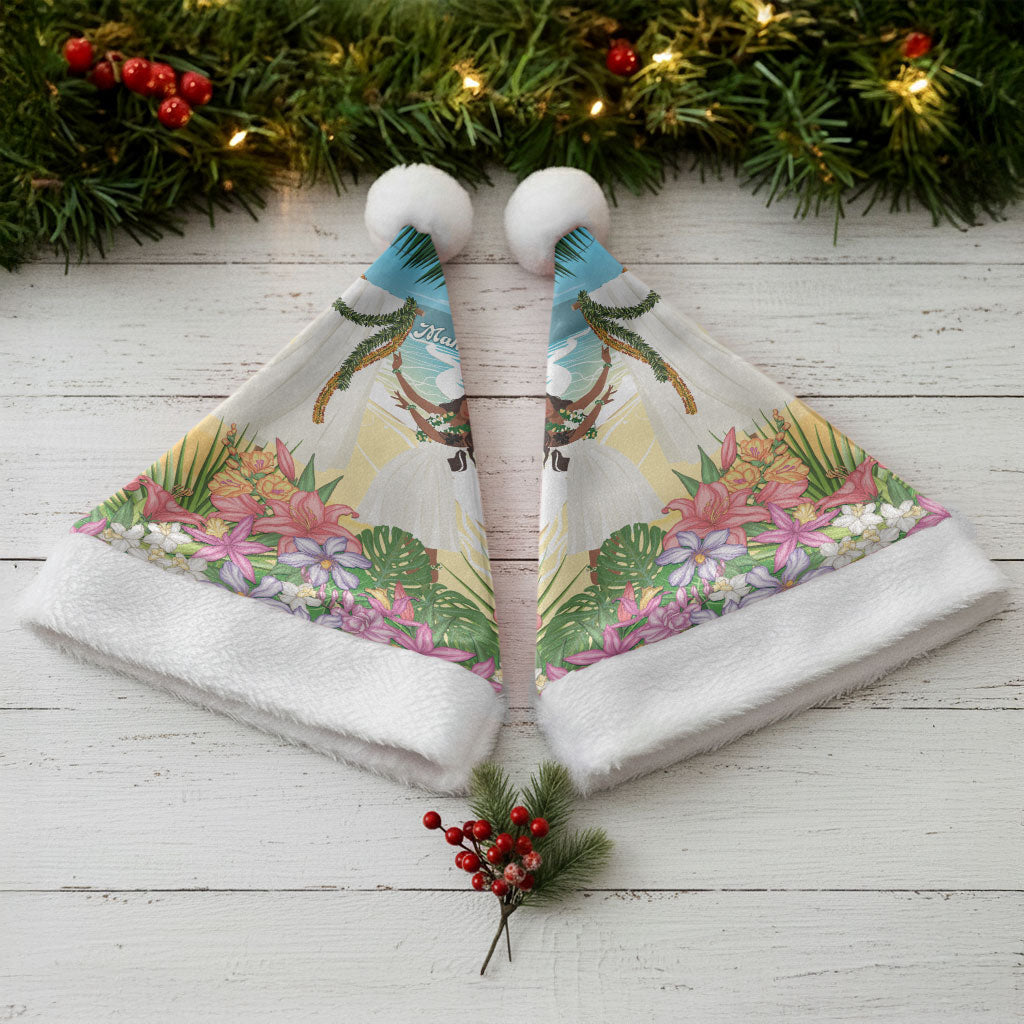 Aloha Hawaii Makahiki Hula Dance Christmas Santa Hat Beach Scenery LT7 - Polynesian Pride