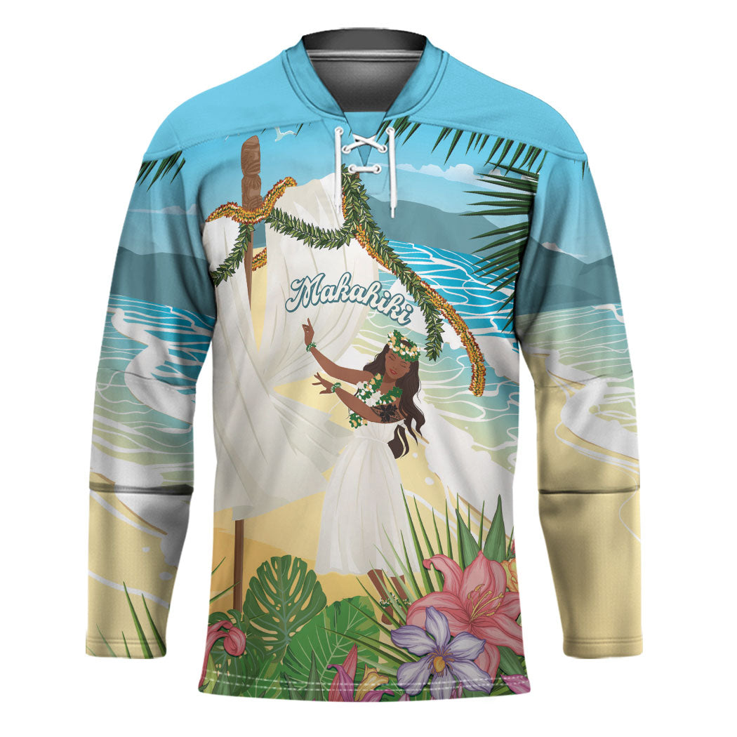 Aloha Hawaii Makahiki Hula Dance Hockey Jersey Beach Scenery LT7 Unisex Multicolor - Polynesian Pride