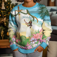 Aloha Hawaii Makahiki Hula Dance Kid Ugly Christmas Sweater Beach Scenery LT7 - Polynesian Pride