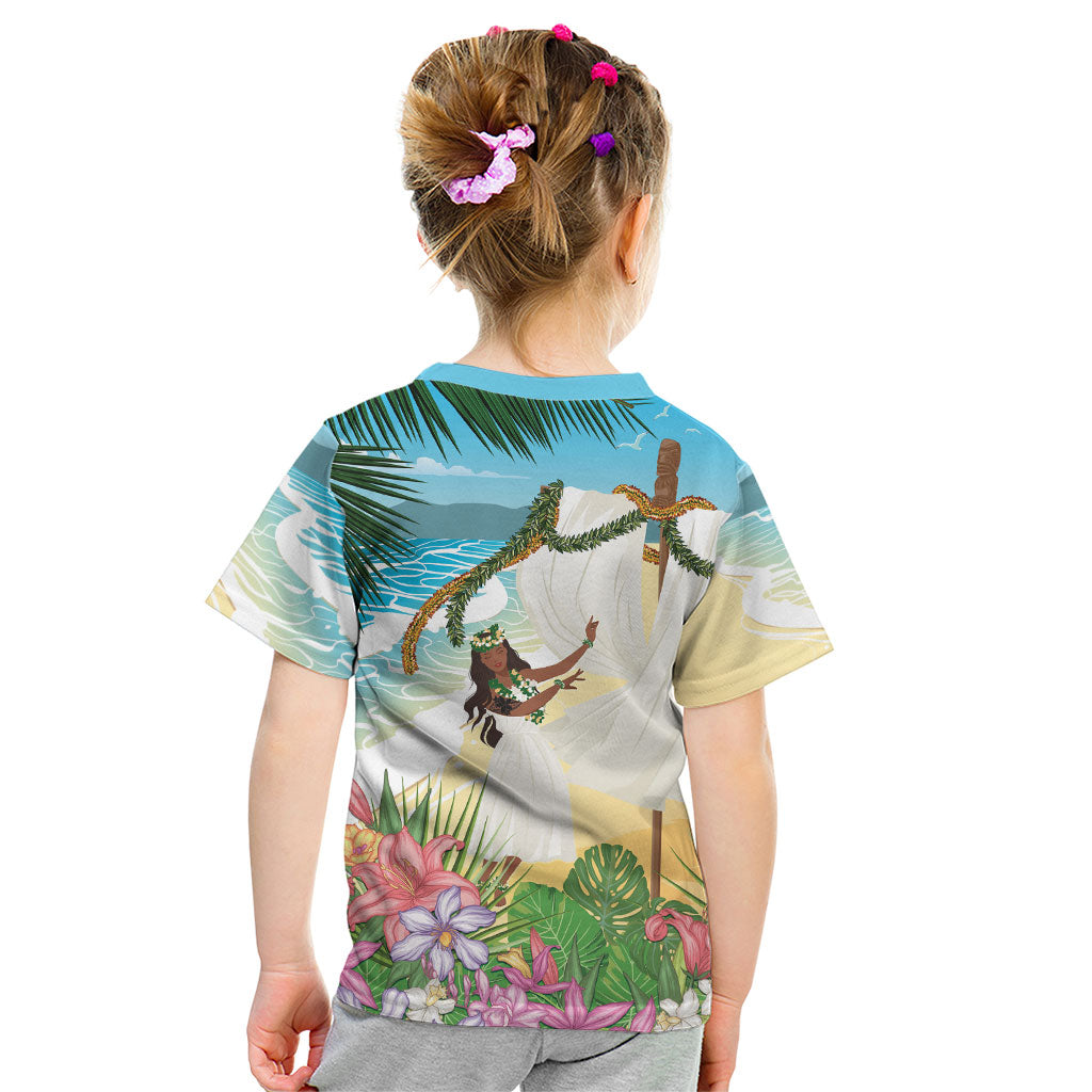 Aloha Hawaii Makahiki Hula Dance Kid T Shirt Beach Scenery LT7 - Polynesian Pride