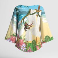 Aloha Hawaii Makahiki Hula Dance Kimono Sleeve Blouse Beach Scenery LT7 - Polynesian Pride