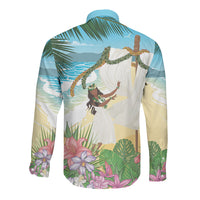 Aloha Hawaii Makahiki Hula Dance Long Sleeve Button Shirt Beach Scenery LT7 - Polynesian Pride
