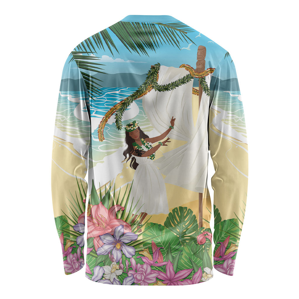 Aloha Hawaii Makahiki Hula Dance Long Sleeve Shirt Beach Scenery LT7 - Polynesian Pride