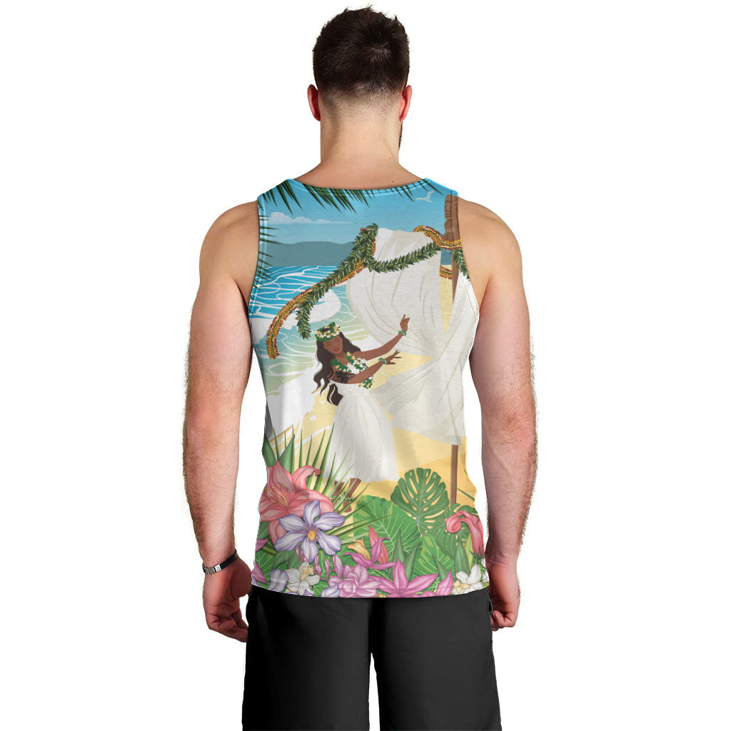 Aloha Hawaii Makahiki Hula Dance Men Tank Top Beach Scenery LT7 - Polynesian Pride
